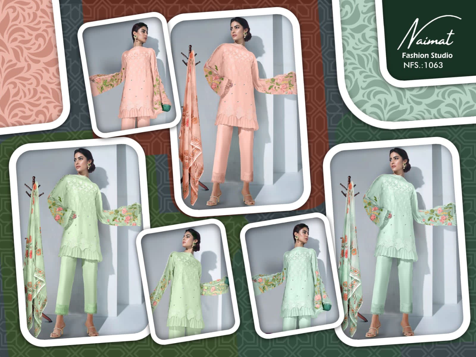 Naimat Fashion Studio 1063 Readymade Pakisatni Suit Collection
